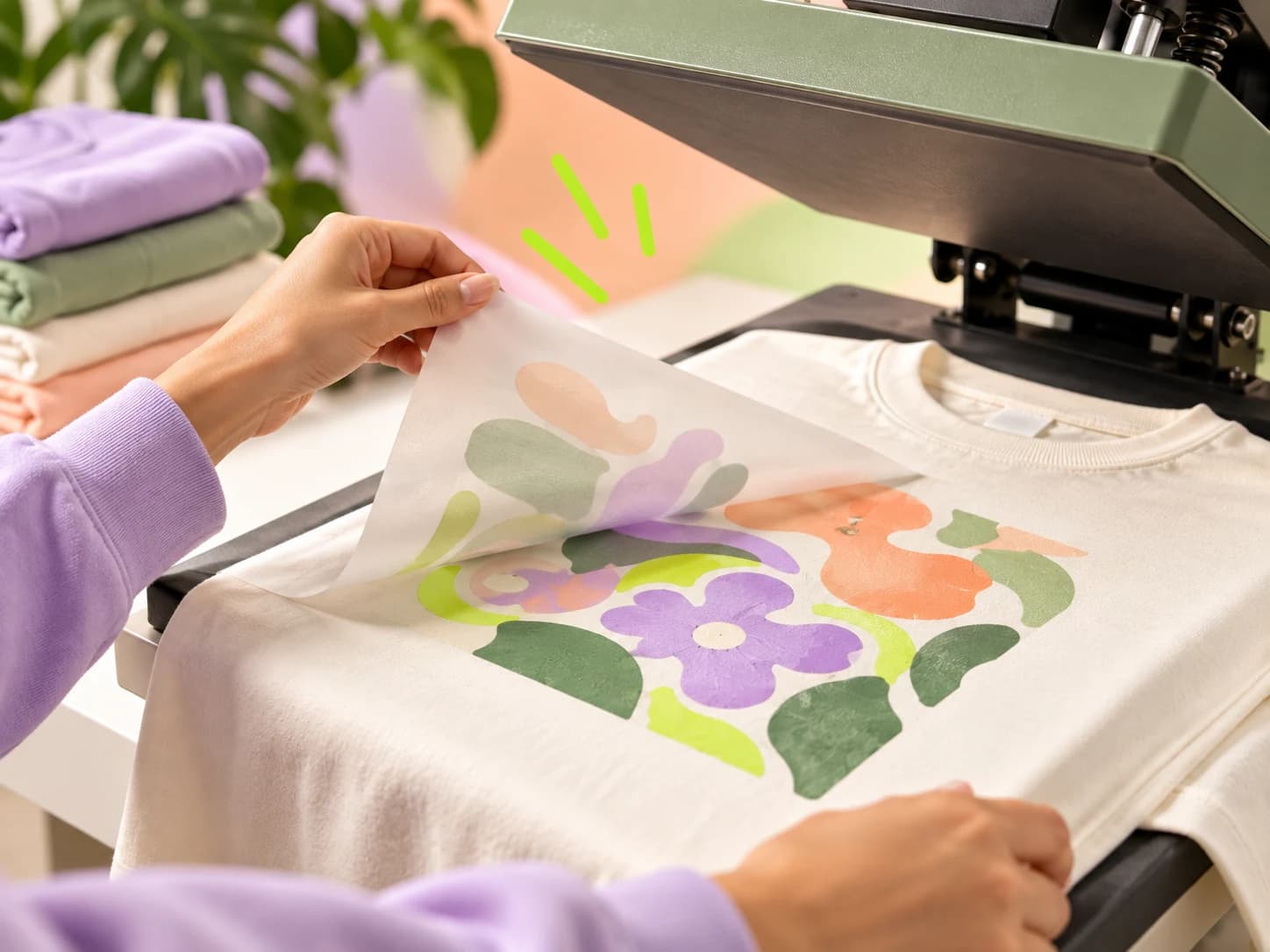 A bright, high-contrast design applied to a garment with a direct-to-film transfer