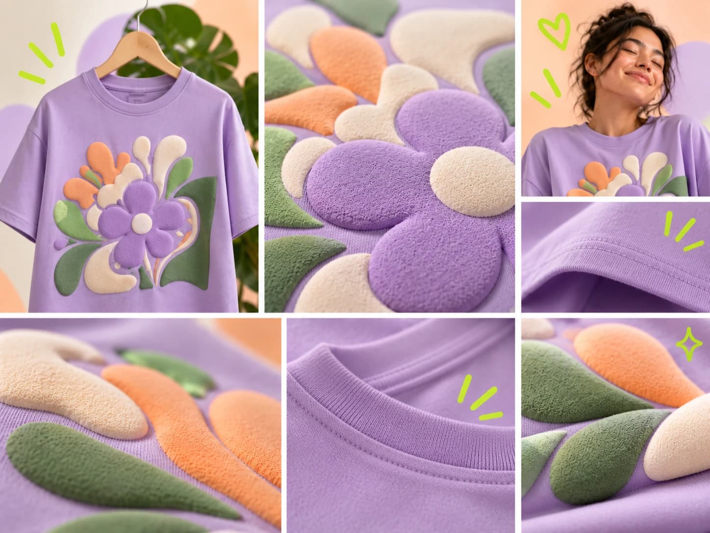 A hoodie with bold raised, dimensional lettering on the chest